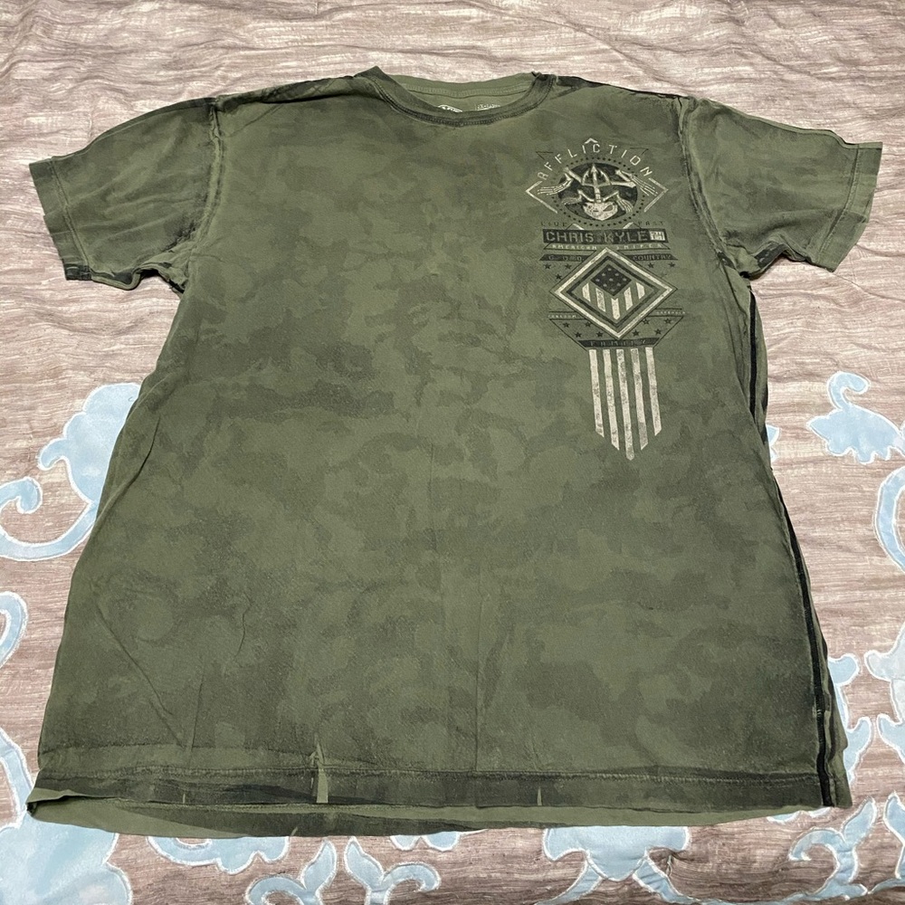 Men’s olive camp green Chris Kyle affliction shirt